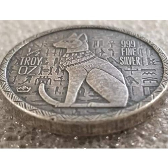 Cat Goddess 1/2 oz Silver Ultra High Relief Round/Pendant NECKLACE - Picture 5 of 8